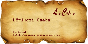 Lőrinczi Csaba névjegykártya