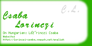 csaba lorinczi business card